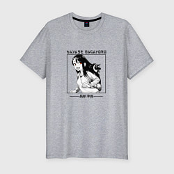 Мужская slim-футболка Хаясэ Нагаторо в квадрате с иероглифами