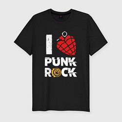 Футболка slim-fit I LOVE PUNK ROCK, цвет: черный