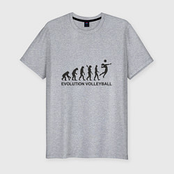 Мужская slim-футболка Эволюция - Волейбол