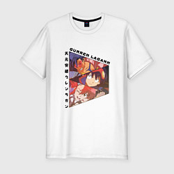 Футболка slim-fit Tengen Toppa Gurren Lagann, Камина, Йоко Литтнер и, цвет: белый