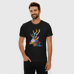 Футболка slim-fit Цветной олень Colored Deer, цвет: черный — фото 2