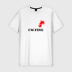 Мужская slim-футболка I a Fine Со мной всё в порядке