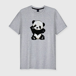 Мужская slim-футболка Cute Baby Panda