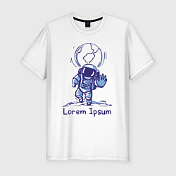 Футболка slim-fit Lorem Ipsum Space, цвет: белый