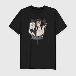 Футболка slim-fit Девушка ведьма - влюбляйся, цвет: черный
