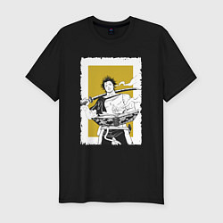 Футболка slim-fit Стильный Ями, цвет: черный
