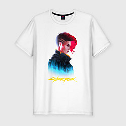 Футболка slim-fit Vi Cyberpunk2077 Ви, цвет: белый