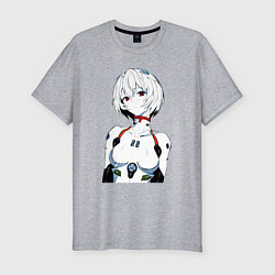 Мужская slim-футболка Рей Аянами Rei Ayanami Ева Евангелион