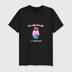 Футболка slim-fit Im just here for a cupcake, цвет: черный