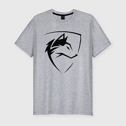 Мужская slim-футболка Wolf Emblem Jaw