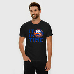 Футболка slim-fit It Is New York Islanders Time Нью Йорк Айлендерс, цвет: черный — фото 2