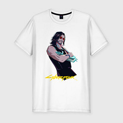 Мужская slim-футболка Джонни Cyberpunk2077 Johnny