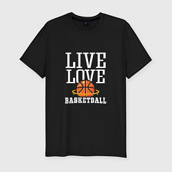 Мужская slim-футболка Live Love - Basketball