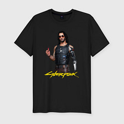 Футболка slim-fit Cyberpunk2077 Johnny, цвет: черный