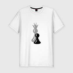 Мужская slim-футболка За каждой пешкой тень Королевы