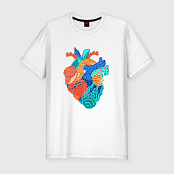 Мужская slim-футболка Сердце там где море