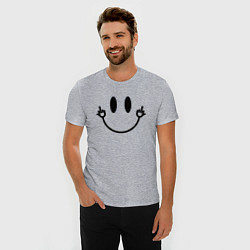 Футболка slim-fit Smiley with fucks, цвет: меланж — фото 2