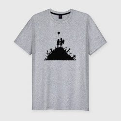 Мужская slim-футболка Banksy Детская Любовь Бэнкси