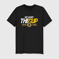 Мужская slim-футболка Boston Bruins we want the cup