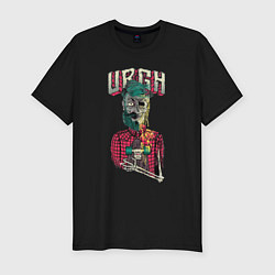 Мужская slim-футболка Hipster зомби - skateboard and death!