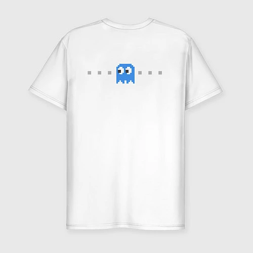 Мужская slim-футболка Pac-man 8bit / Белый – фото 2