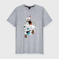 Футболка slim-fit Чашки Cuphead, цвет: меланж