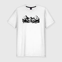 Мужская slim-футболка Тёмные Далёкие Горы