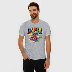 Футболка slim-fit Компашка героев Super Mario, цвет: меланж — фото 2