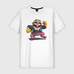 Футболка slim-fit Wario Super Mario, цвет: белый