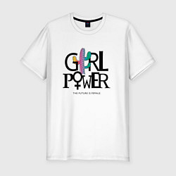 Футболка slim-fit Girl power, цвет: белый