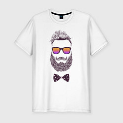 Мужская slim-футболка Мужчина с бородой и в очках