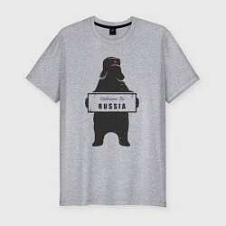 Мужская slim-футболка Russia - Bear