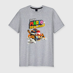 Мужская slim-футболка Tiger-Bowser Super Mario 3D World