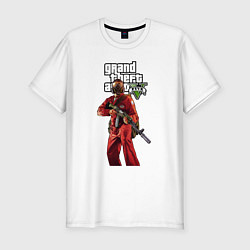 Футболка slim-fit GTA 5 Man with gun, цвет: белый