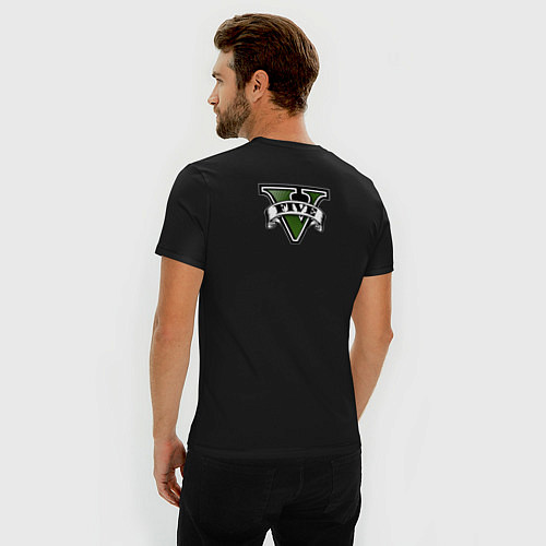 Мужская slim-футболка GTA 5 Mafia / Черный – фото 4