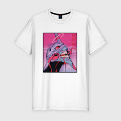 Мужская slim-футболка Ева 02 Neon Evangelion
