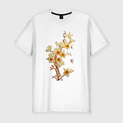 Мужская slim-футболка Цветущая ветка Весна