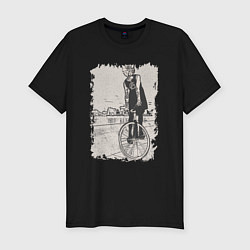Мужская slim-футболка Cat bike punk