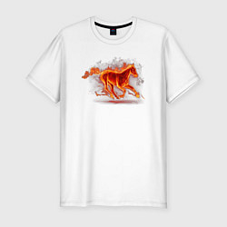 Футболка slim-fit Fire horse огненная лошадь, цвет: белый