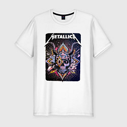 Футболка slim-fit Metallica Playbill Art skull, цвет: белый