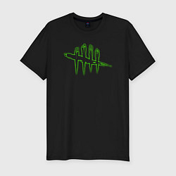 Мужская slim-футболка Dead by daylight зеленый лого