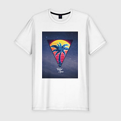 Мужская slim-футболка Тропический космос