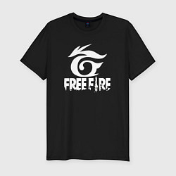 Мужская slim-футболка Free Fire - белый лого