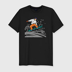 Футболка slim-fit Сноубордист snowboard, цвет: черный