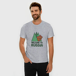 Футболка slim-fit Welcome - Russia, цвет: меланж — фото 2