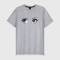 Мужская slim-футболка Милые глазки cute eyes