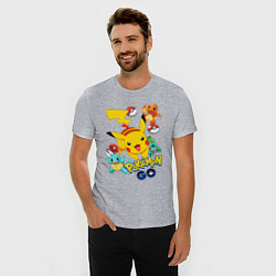 Футболка slim-fit ПОКЕМОНЫ POKEMON, цвет: меланж — фото 2