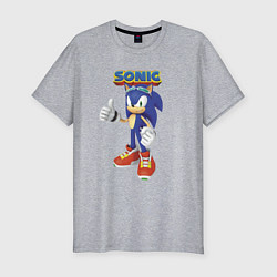 Футболка slim-fit Sonic Hedgehog Video game!, цвет: меланж