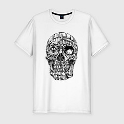 Мужская slim-футболка Steampunk Skull