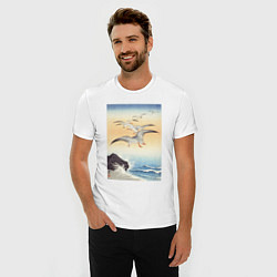 Футболка slim-fit Five Seagulls Above Turbulent Sea, цвет: белый — фото 2